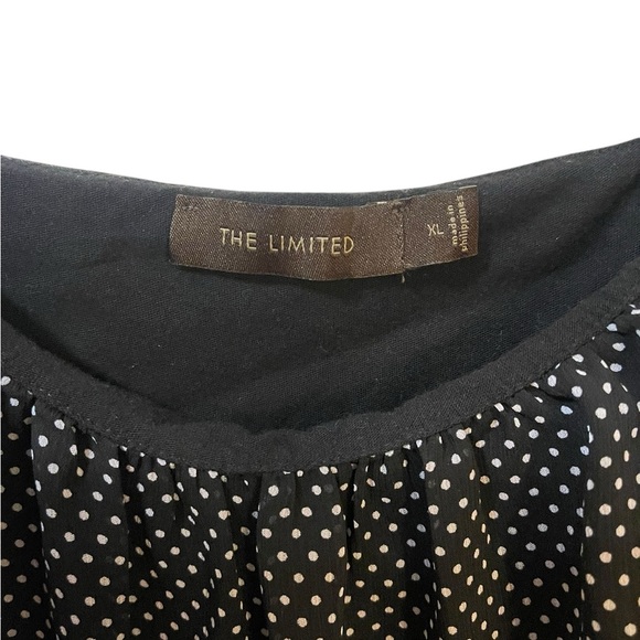 Y2K polka dot tank top sheer overlay black white XL - Picture 3 of 6